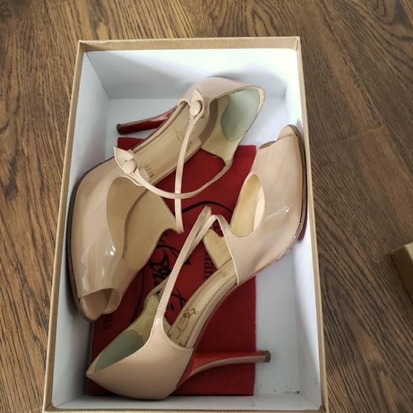 Christian loubuiton Debriditoe 85 Patent Nude - Picture 2 of 5